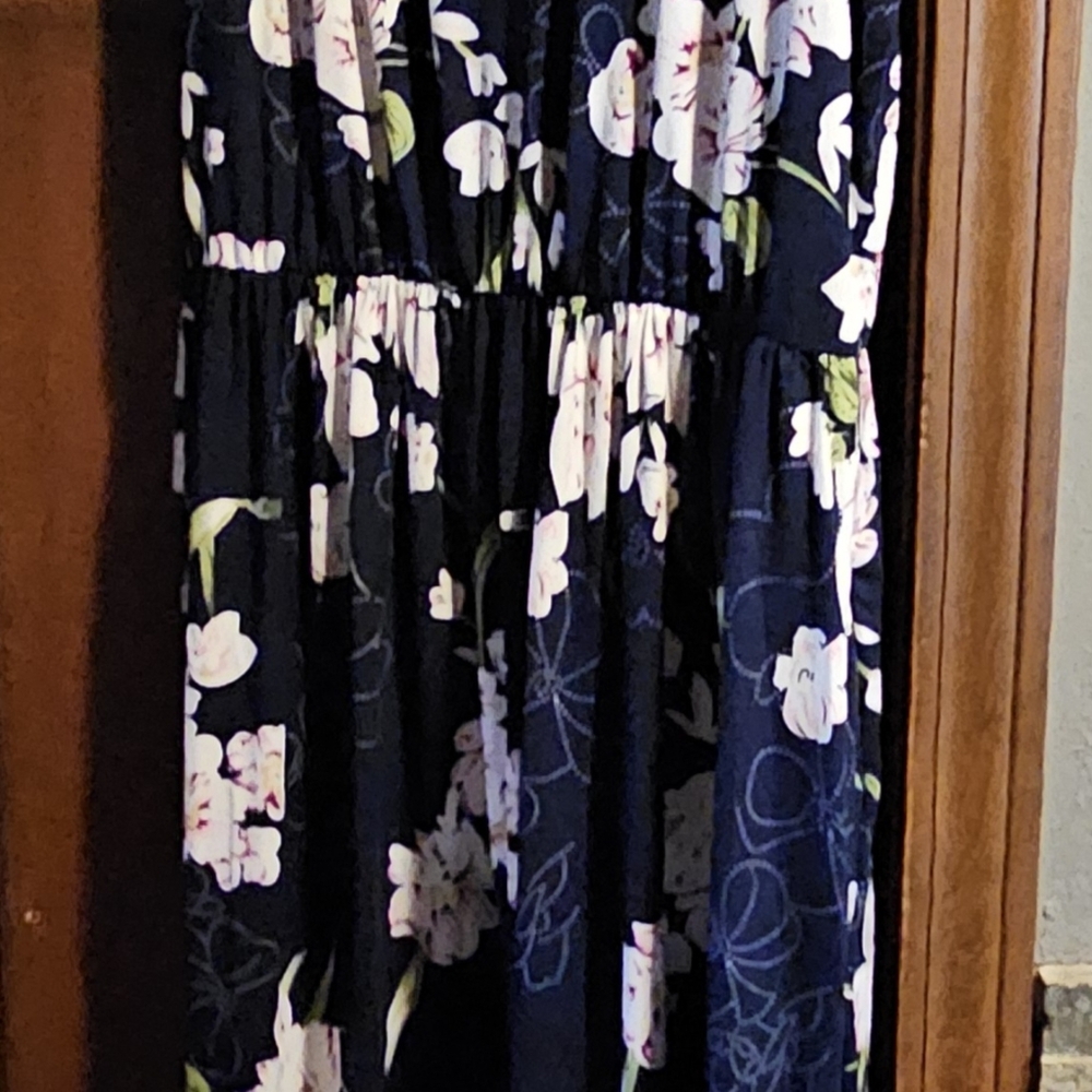 Navy Maxi dress with flowers